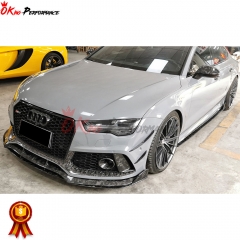 WS Style Dry Forged Carbon Fiber Front Lip For Audi RS7