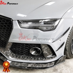 WS Style Dry Forged Carbon Fiber Front Bumper Vent For Audi RS7