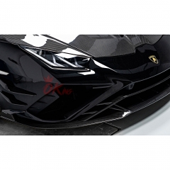 Paktechz Dry Carbon Fiber Front Bumper Canards For Lamborghini Huracan EVO RWD