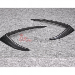 Artisan Style Dry Carbon Fiber Front Bumper Canards For Tesla Model 3 2016-2021