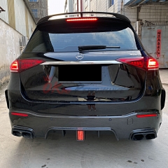 Dry Carbon Fiber Rear Diffuser With Light With Exhaust Tips For Mercedes Benz W167 GLE 450 2020-2023