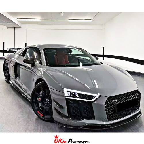 Performance Style Dry Carbon Fiber Front Bumper canards For Audi R8 2016-2018
