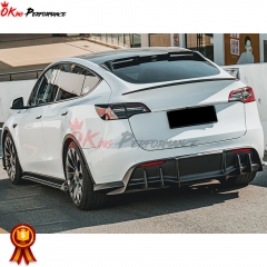 MIW Style Dry Carbon Fiber Trunk Small Spoiler For Tesla Model Y 2020-2021
