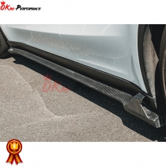 MIW Style Forged Dry Carbon Fiber Side Skirt For Tesla Model Y 2020-2021