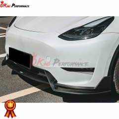 MIW Style Forged Dry Carbon Fiber Front Lip For Tesla Model Y 2020-2021