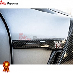 MY17 Style ABS Fender Emblem & Dry Carbon Fiber Emblem Cover For Nissan R35 GTR 2008-2019