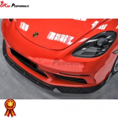 Paktechz Style Dry Carbon Fiber Front Lip For Porsche Boxster Cayman 718 2016-2020