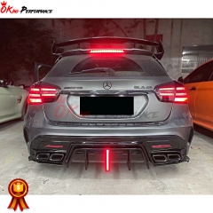 Carbon Fiber (Cfrp) Rear Diffuser With LED For GLA45 X156 2014-2020