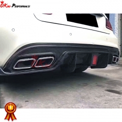 LED Style Carbon Fiber Rear Diffuser For Mercedes Benz E-Class W207 Coupe 2009-2016