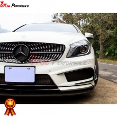 RevoZport Style Carbon Fiber Front Lip For Mercedes-Benz A-class W176 A250 A260 A45 AMG 2013-2015