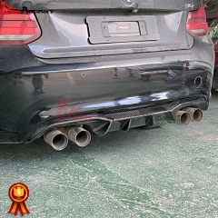 AK Style Carbon Fiber Rear Diffuser With Light For BMW F87 M2 M2C 2016-2019