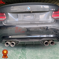 AK Style Carbon Fiber Rear Diffuser With Light For BMW F87 M2 M2C 2016-2019