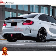 OKING Style Carbon Fiber (CFRP) Rear Diffuser With Light For BMW F87 M2 M2C 2016-2019
