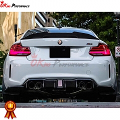 OKING Style Carbon Fiber (CFRP) Rear Diffuser With Light For BMW F87 M2 M2C 2016-2019