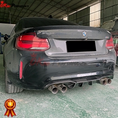 AK Style Carbon Fiber Rear Diffuser With Light For BMW F87 M2 M2C 2016-2019