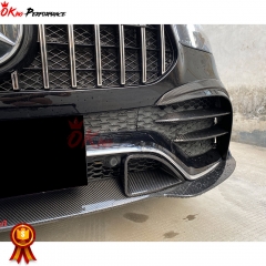 Dry Carbon Fiber Front Bumper Canards For Mercedes Benz W167 GLE 450 2020-2023