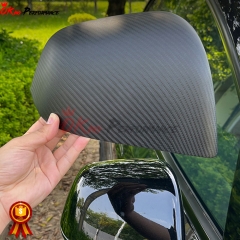 Matte Finished Carbon Fiber (CFRP) Mirror Cover Stick On For Tesla Model Y 2020-2022