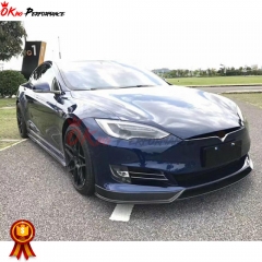 R Style Carbon Fiber (CFRP) Front Lip For Tesla Model S 2014-2016