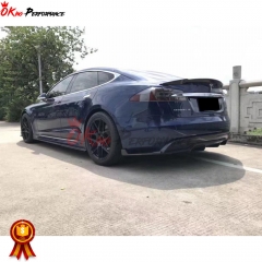 R Style Carbon Fiber (CFRP) Rear Trunk Spoiler Wing For Tesla Model S 2014-2016