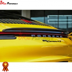 TechArt Style Dry Carbon Fiber Trunk Spoiler For Porsche 911 992 Carrera 2019-2023