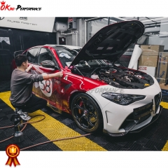 GTAM Style Half Carbon Fiber Front Bumper For Alfa Romeo Giulia 2016-2023