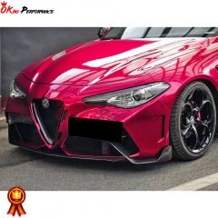 GTAM Style Half Carbon Fiber Front Bumper For Alfa Romeo Giulia 2016-2023
