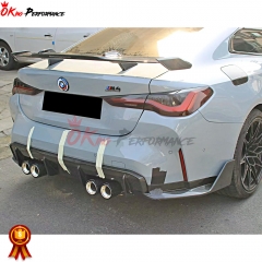 PT Style Dry Carbon Fiber Rear Spoiler GT Wing For BMW G80 M3 G82 M4 2020-2024