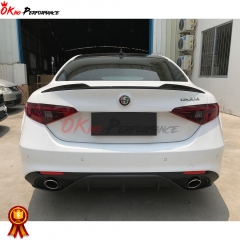 Quadrifoglio Style Dry Carbon Fiber Rear Trunk Wing Spoiler For Alfa Romeo Giulia 2016-2023