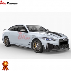 M Style Dry Carbon Fiber Front Grille (add on) For BMW i4 2021-2024