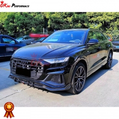 Rspider Style Dry Carbon Fiber Front Lip For AUDI Q8 2018-2022