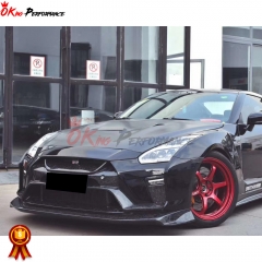 Varis MY19 Style Partial Carbon Fiber Front Bumper For Nissan R35 GTR 2017-2019