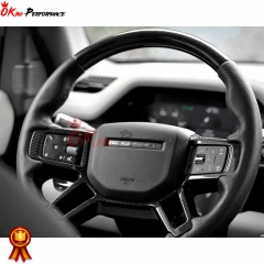 Customize Carbon Fiber & Alcantara With Center Trim Steering Wheel For Land Rover Defender