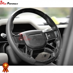 Customize Carbon Fiber & Alcantara With Center Trim Steering Wheel For Land Rover Defender