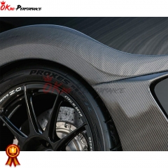 Top Secret Style Carbon Fiber Rear Fender Wheel Flare Trim Set For Nissan R35 GTR 2008-2019