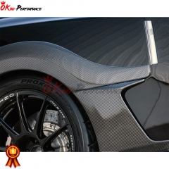 Top Secret Style Carbon Fiber Rear Fender Wheel Flare Trim Set For Nissan R35 GTR 2008-2019
