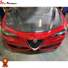Quadrifoglio Style Carbon Fiber Hood For Alfa Romeo Quadrifoglio Giulia 2016-2023