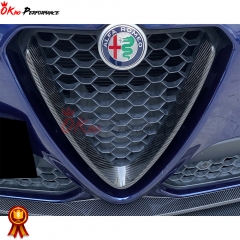 Carbon Fiber Front Grille Cover For Alfa Romeo Stelvio 2017-2019
