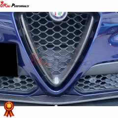 Carbon Fiber Front Grille Cover For Alfa Romeo Stelvio 2017-2019