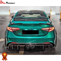 GTAM Style Half Carbon Fiber Rear Bumper For Alfa Romeo Giulia 2016-2023