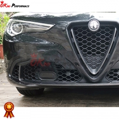 Quadrifoglio Style Carbon Fiber Front Lip For Alfa Romeo Stelvio 2017-2019