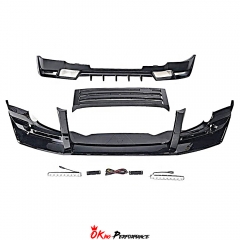 Oking Style PP Front Bumper Grille & Lip & Rear DIffuser With Exhaust Tips For Land Rover Defender 2020-2024