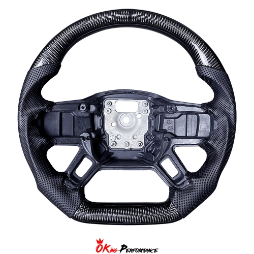 Customize Carbon Fiber & Perforated Leather Steering Wheel For Land Rover Defender