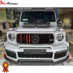G900 Rocket Style Dry Carbon Fiber Front Lip For Mercedes Benz G Class W464 G63 AMG Brabus 2019-2022