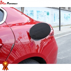 Dry Forged Carbon Fiber Gas Fuel Filler Tank Cover For Alfa Romeo Giulia Quadrifoglio 2016-2023