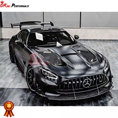 Black Series Style Half Dry Carbon Fiber Hood For Mercedes-Benz AMG GT GTS GTC GTR 2015-2019