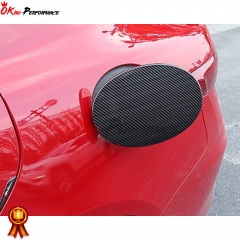 Dry Forged Carbon Fiber Gas Fuel Filler Tank Cover For Alfa Romeo Giulia Quadrifoglio 2015-2021