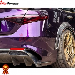 GTAM Style Carbon Fiber Rear Fender Wheel Flare Trim For Alfa Romeo Giulia 2016-2023