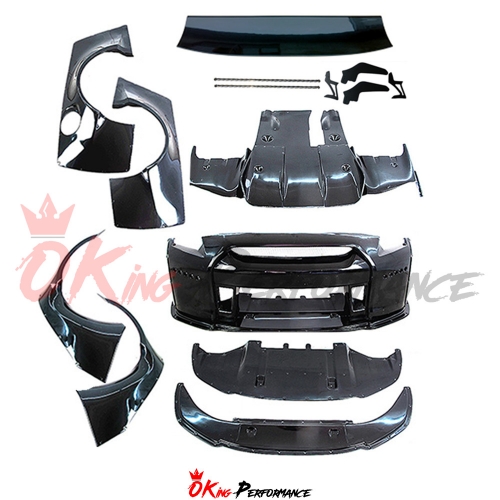 Rocket Bunny Style Half Carbon Fiber Wide Body Kit For Nissan R35 GTR 2008-2016