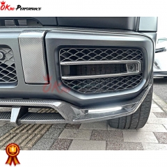 TopCar Style Dry Carbon Fiber Front Bumper Trims For Mercedes Benz G Class W464 AMG G63 2018-2020