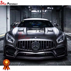IMP Style Half Carbon Fiber Front Bumper (With Carbon Fiber Front Grille) For Mercedes-Benz AMG GT GTS 2015-2019